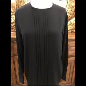 REVLON. Vintage 1980's. Long sleeve. Sz Small. Jewel Neck. Pleated front. B14
